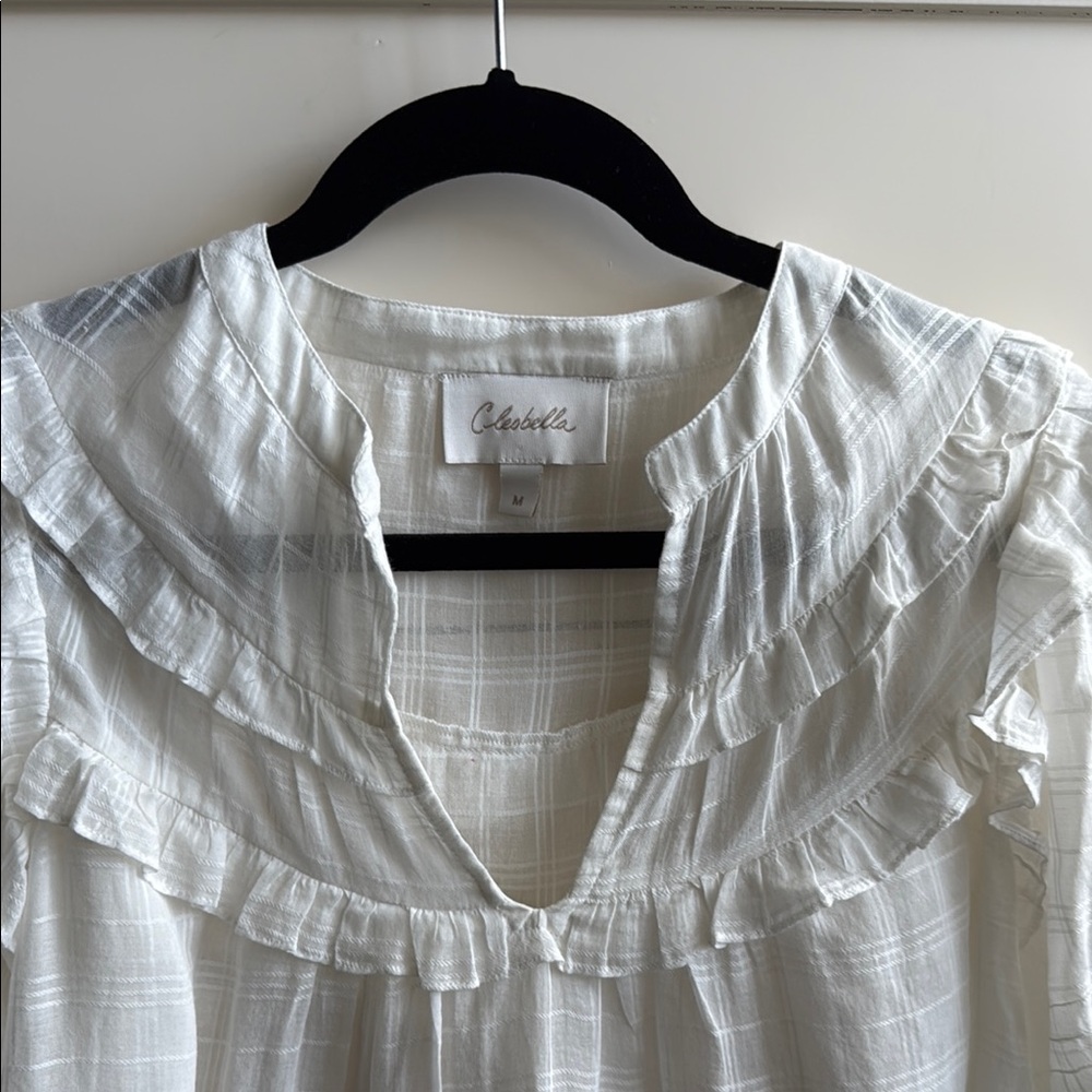 Cleobella Cream Puff Sleeve Ruffled Blouse - Picture 2 of 4